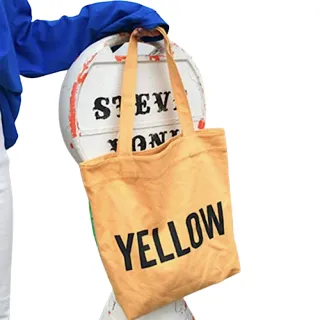 【89 zone】韓版簡約字母百搭小清新 女包 斜挎袋 單肩包 手提包 托特包 帆布包(白/粉/黃)