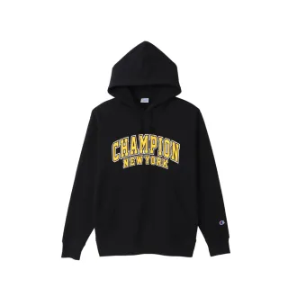 【Champion】官方直營-經典款印花連帽上衣-男(黑色)