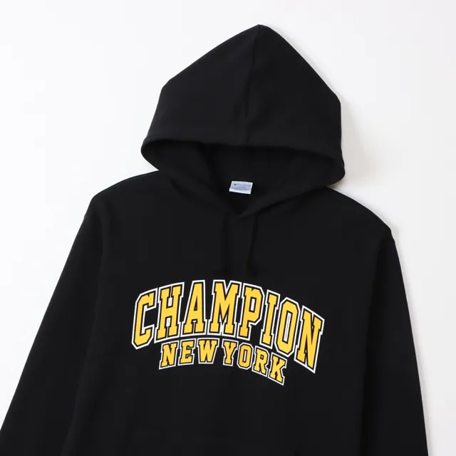 【Champion】官方直營-經典款印花連帽上衣-男(黑色)