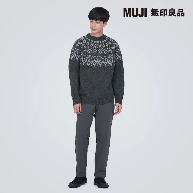 【MUJI 無印良品】男美麗諾羊毛緹花織紋圓領針織衫(共2色)