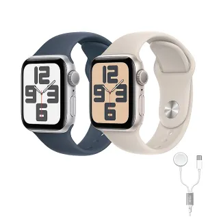 二合一充電線組【Apple】Apple Watch SE2 2023 GPS 44mm(鋁金屬錶殼搭配運動型錶帶)