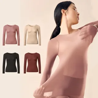 【PINK LADY】4色 超薄保暖衣 超彈力圓領 輕盈貼身內搭 衛生衣(女款/長袖/抗寒/耐磨/打底/秋冬)