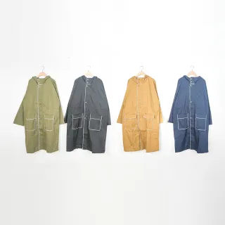 【Dailo】格紋緄邊寬版長袖長外套(藍 黑 綠 卡/魅力商品)