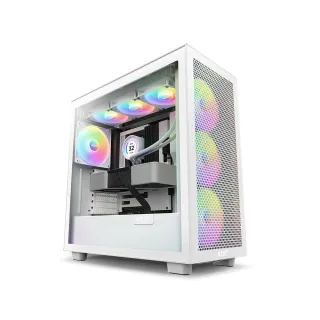 【NZXT 恩傑】H7 FLOW RGB白色水冷WIN11P電競電腦(i7-13700F/Z790/64G D5/1TB/RTX4070TI/850W/RGB水冷)