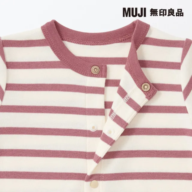 【MUJI 無印良品】新生兒起毛柔滑長袖連身衣(共2色)