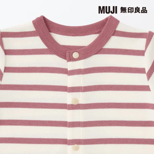 【MUJI 無印良品】新生兒起毛柔滑長袖連身衣(共2色)