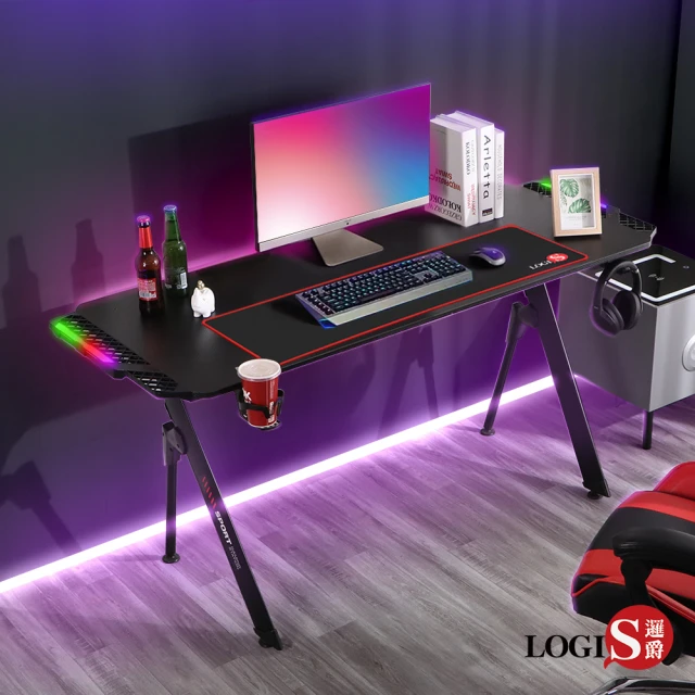 【LOGIS】火爆特工碳纖電競桌(電腦桌117x60)