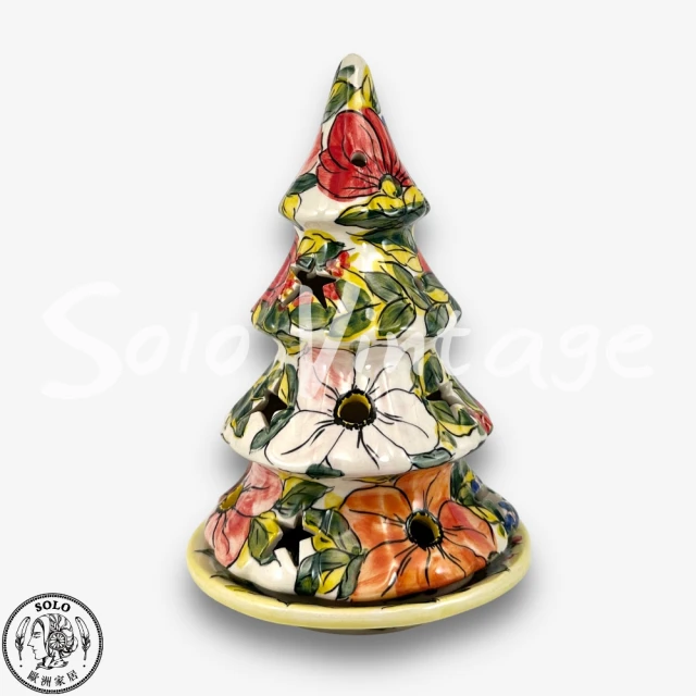 【SOLO 波蘭陶】Millena 波蘭陶 18CM 聖誕樹燭台 山茶花系列