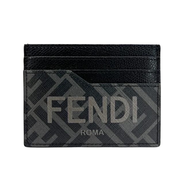 FENDI 芬迪FENDI 芬迪 FF Logo帆布六卡卡片夾(7M0333-黑灰)