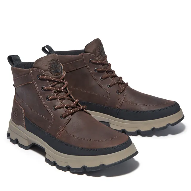 【Timberland】男款深棕色GREENSTRIDE全粒面皮革防水查卡靴(A44RSV13)