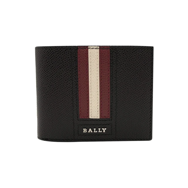 BALLY 金屬字母LOGO經典六卡條紋牛皮短夾(任選) 推