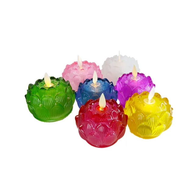 【新韻傳音】祈願琉璃心燈 充電式 綠色(直徑5.3cm／2入組 中元普渡拜拜)