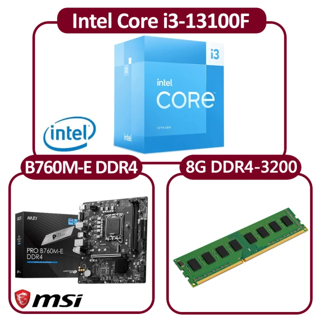 Intel 英特爾 Intel i3-13100F CPU+