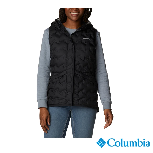 Columbia 哥倫比亞 女款-Delta Ridge™Omni-Heat鋁點保暖650羽絨連帽背心-黑色(UWR17270BK/HF)