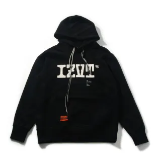 【IZZVATI】皮格紋LOGO帽T-黑(品牌帽T系列)