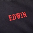 【EDWIN】男裝 寬版立體刺繡LOGO短袖T恤(黑色)