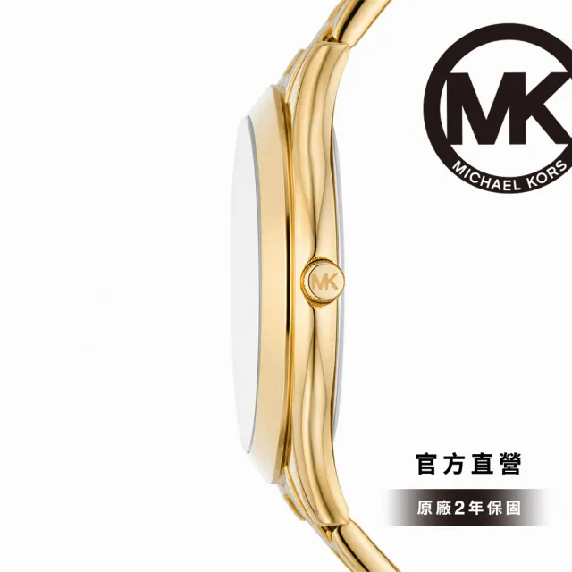 【Michael Kors】Slim Runway 漫步輕盈系列女錶 LOGO金色 金色不鏽鋼錶帶 42MM 手錶 MK4732