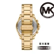 【Michael Kors】Nolan 諾蘭系列三眼手錶 深沉黑 金色不鏽鋼錶帶 45MM MK9068