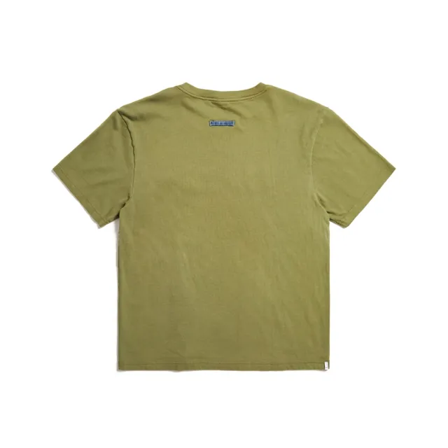 【EDWIN】男裝 再生系列 寬版拼布方塊短袖T恤(灰綠色)