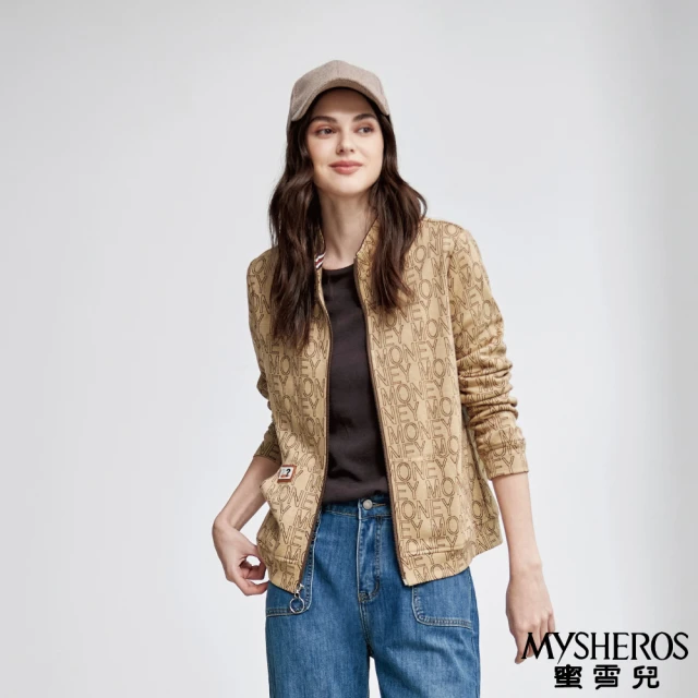 MYSHEROS 蜜雪兒 運動休閒夾克外套 拼色字母數字刺繡