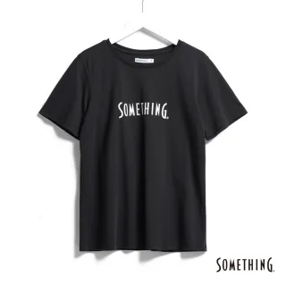 【SOMETHING】女裝 基本LOGO短袖T恤(黑色)