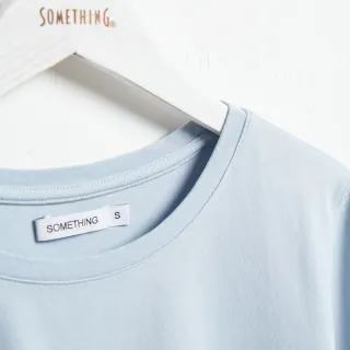 【SOMETHING】女裝 基本LOGO短袖T恤(淺藍色)