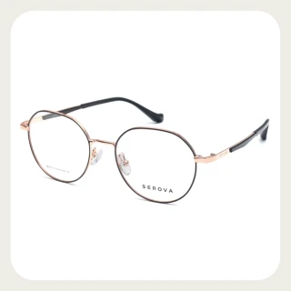 【SEROVA】切角圓框光學眼鏡 張藝興配戴款(共4色#SL905)