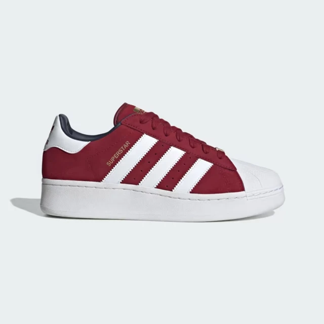 adidas 愛迪達adidas 愛迪達 SUPERSTAR XLG 運動休閒鞋(IE9872 男女鞋 運動鞋 休閒鞋 經典貝殼頭 美拉德色系 酒紅)