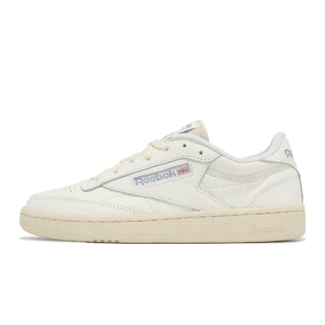 【REEBOK】休閒鞋 Club C 85 女鞋 米 白 皮革 拼接 低筒 復古 小白鞋 運動鞋(100074235) - momo購物網 ...
