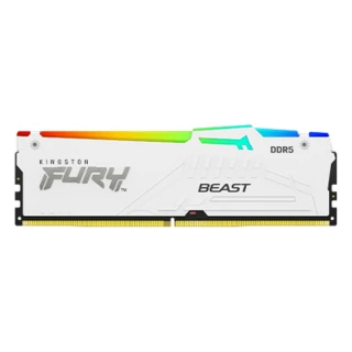 【Kingston 金士頓】FURY Beast RGB DDR5 6000 64GB (32GB x2) PC 記憶體 白 (KF560C36BWEAK2-64) *超頻