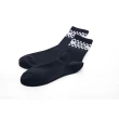 【FILA官方直營】素色格紋造型中筒襪-黑色(SCY-1301-BK)