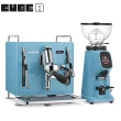 【SANREMO】CUBE R 單孔半自動咖啡機 110V-藍+ AllGround 磨豆機 110V 藍(HG7293BL+HG1513BL)