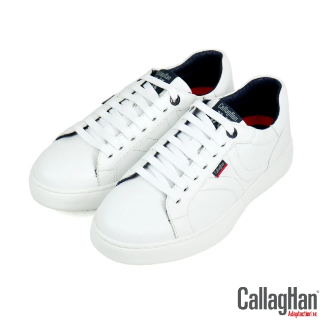 【CallagHan】西班牙科技超輕柔韌綁帶休閒鞋 白色(54801-WH)