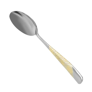 【HOME+】不銹鋼湯匙 中餐匙 小勺子 長湯匙 造型湯匙 不銹鋼餐具 B-GSS23(不鏽鋼湯勺 攪拌湯匙)