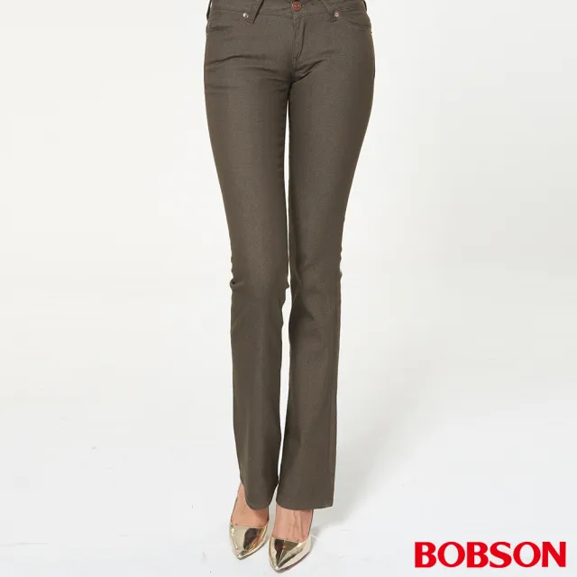 【BOBSON】女款超低腰伸縮小喇叭褲(942-71)