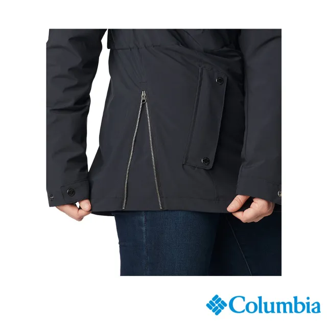 【Columbia 哥倫比亞 官方旗艦】女款-Payton Pass™Omni-Tech防水金鋁點極暖兩件式外套-黑色(UWR42470BK/HF
