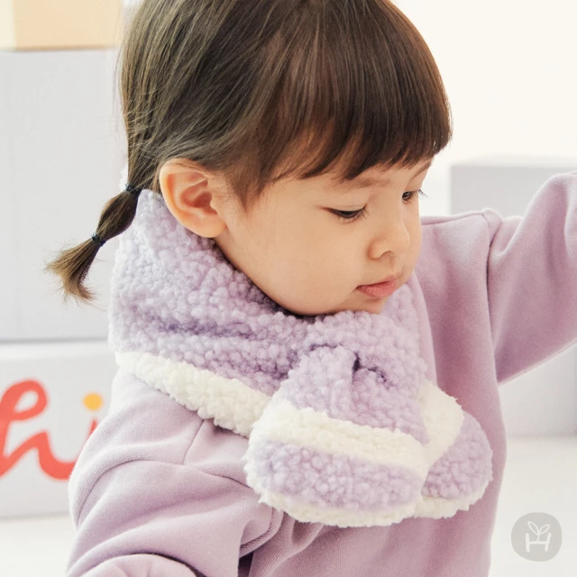 寶貝家 笑臉條紋 兒童針織圍巾(小孩圍巾 幼兒圍巾 嬰兒圍巾