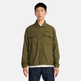 【Timberland】男款深橄欖色防潑水襯衫外套(A2NFJ302)