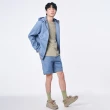 【5th STREET】中性款皮帶設計防曬五分短褲-拔淺藍