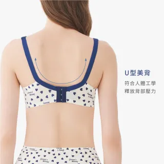 【Gennies 奇妮】哺乳內衣 莫代爾無鋼圈內衣(藍 特選)