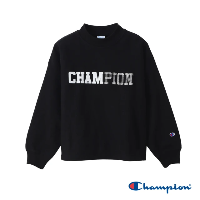 Champion 官方直營-印花LOGO休閒款上衣-女(黑色)