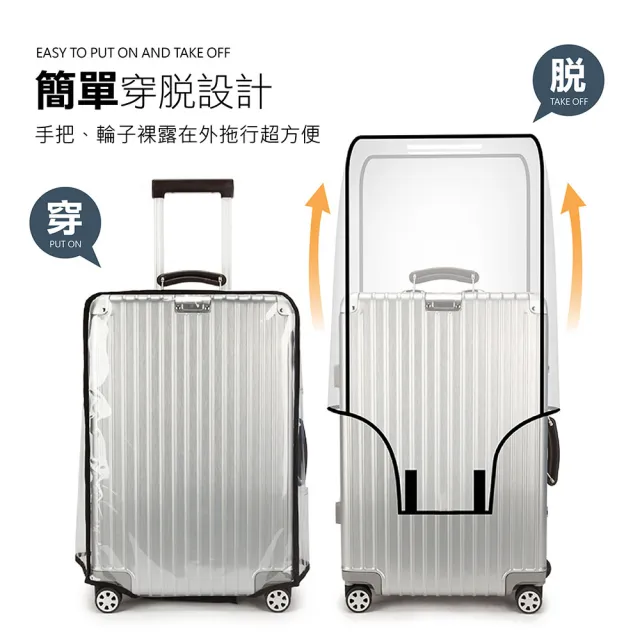 【Jo Go Wu】行李箱保護套買一送一(適用20-30吋 防潑水 行李箱防塵套 防刮 透明好辨識)