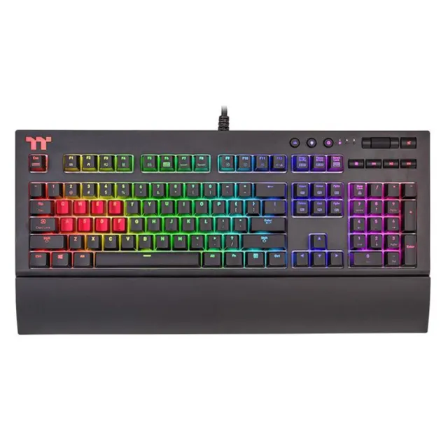 【Thermaltake 曜越】TT Premium X1 RGB Cherry MX 機械式銀軸電競鍵盤(KB-TPX-SSBRTC-01)