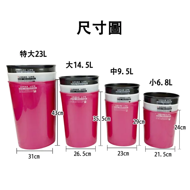 【生活King】大風潮垃圾桶-14.5L(3色可選)