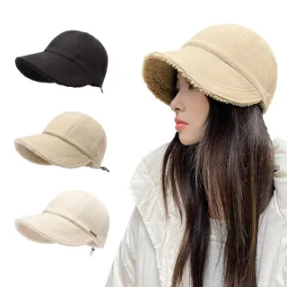 【kingkong】冬季加絨保暖帽 大帽簷防風護耳漁夫帽(水桶帽/貝雷帽)