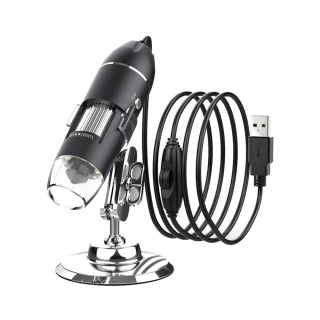 【Nil】USB高清數碼顯微鏡 LED燈便攜式放大鏡 1600倍數位電子顯微鏡 附支架