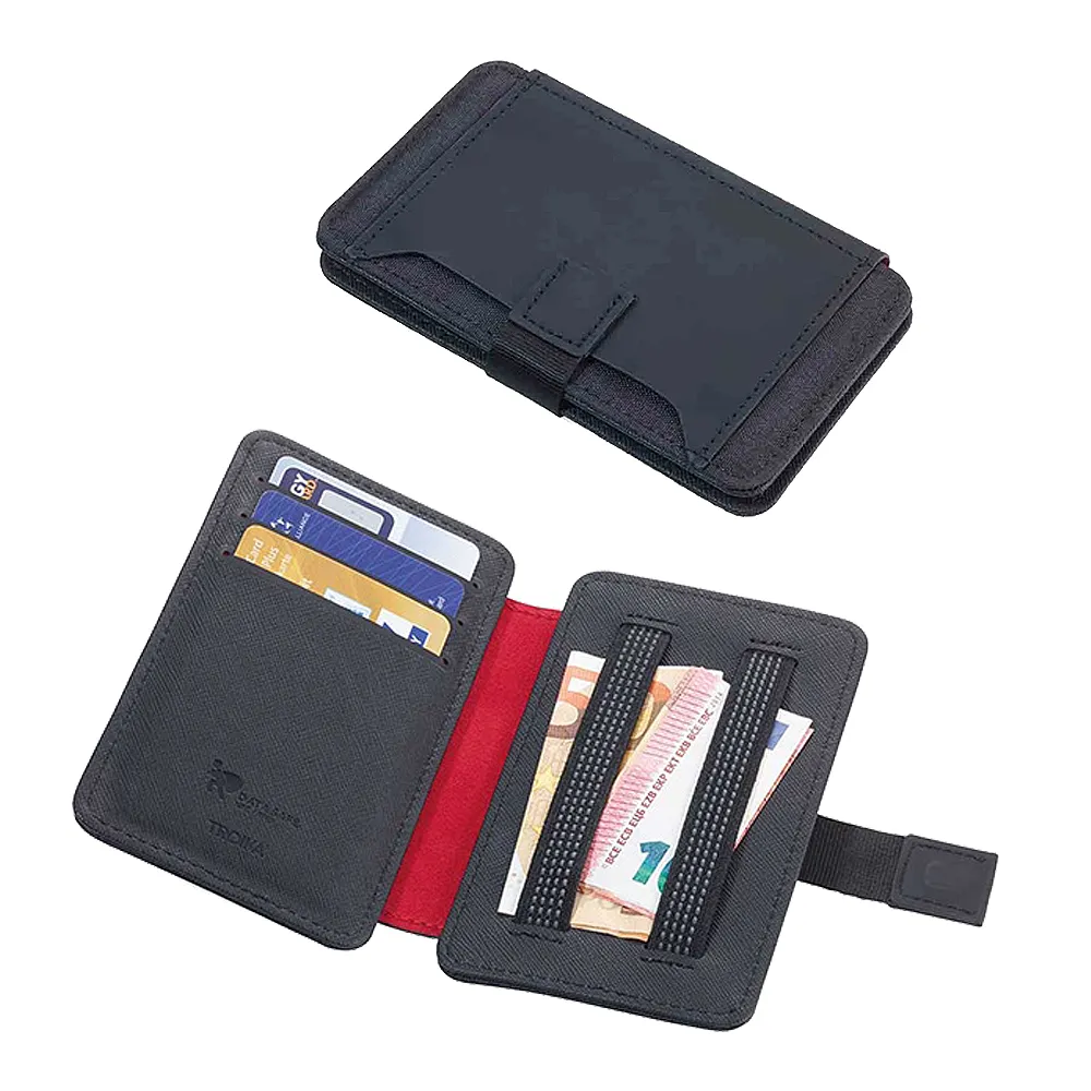 【Troika】RFID個資防盜磁扣卡夾鈔票夾#磁扣拉帶(內外部5隔層、輕薄防盜)
