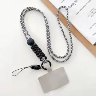 【時尚掛鏈】雙11 撞色系手機背袋附墊片(手機背繩 頸掛繩 防丟繩  掛脖吊繩 固定片 夾片 