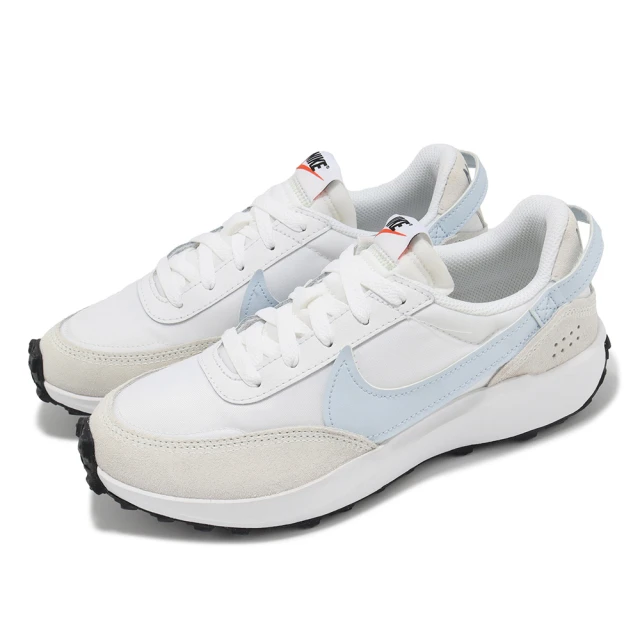 NIKE 耐吉NIKE 耐吉 休閒鞋 Wmns Waffle Debut 女鞋 白 寶寶藍 復古 麂皮 運動鞋(DH9523-105)