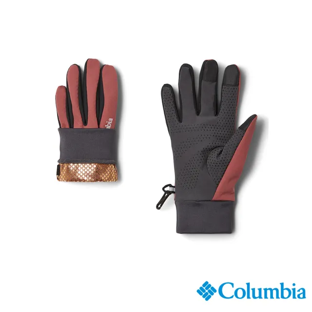 【Columbia 哥倫比亞 官方旗艦】女款-Womens Trail Commute™防潑金鋁點保暖手套甜-菜根紅(UCL04020IU/HF)